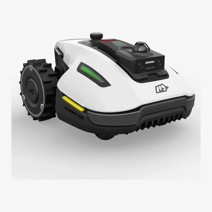 Mammotion YUKA mini 2 robot lawn mower, three-quarter studio view